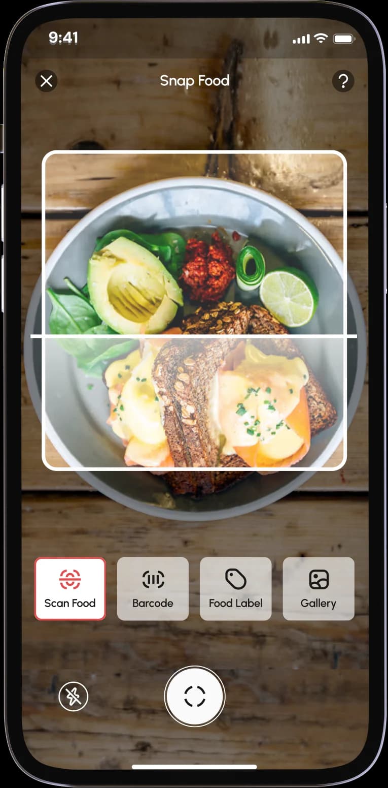 Step 2: Scan a meal with Yogwe to see your personalised food score and nutritional insights